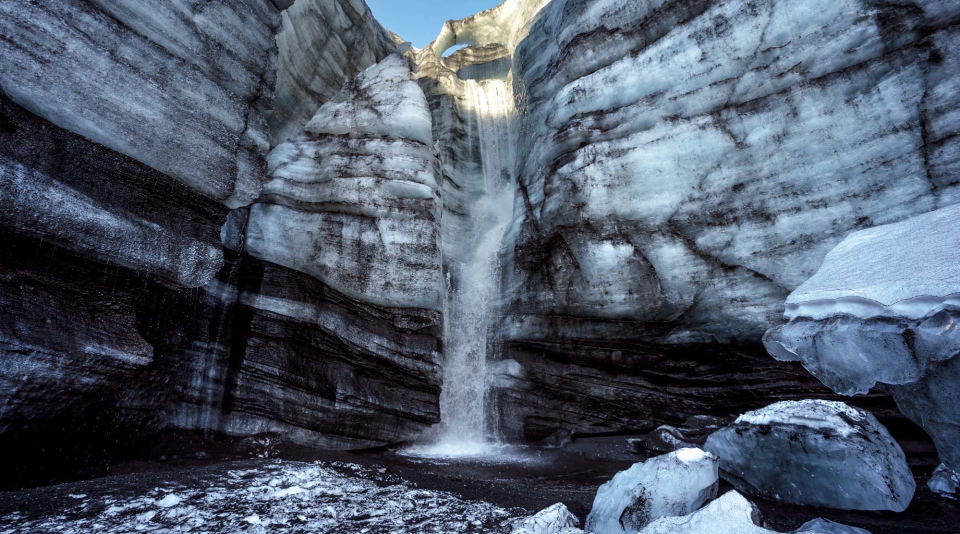 Glacial waterfall