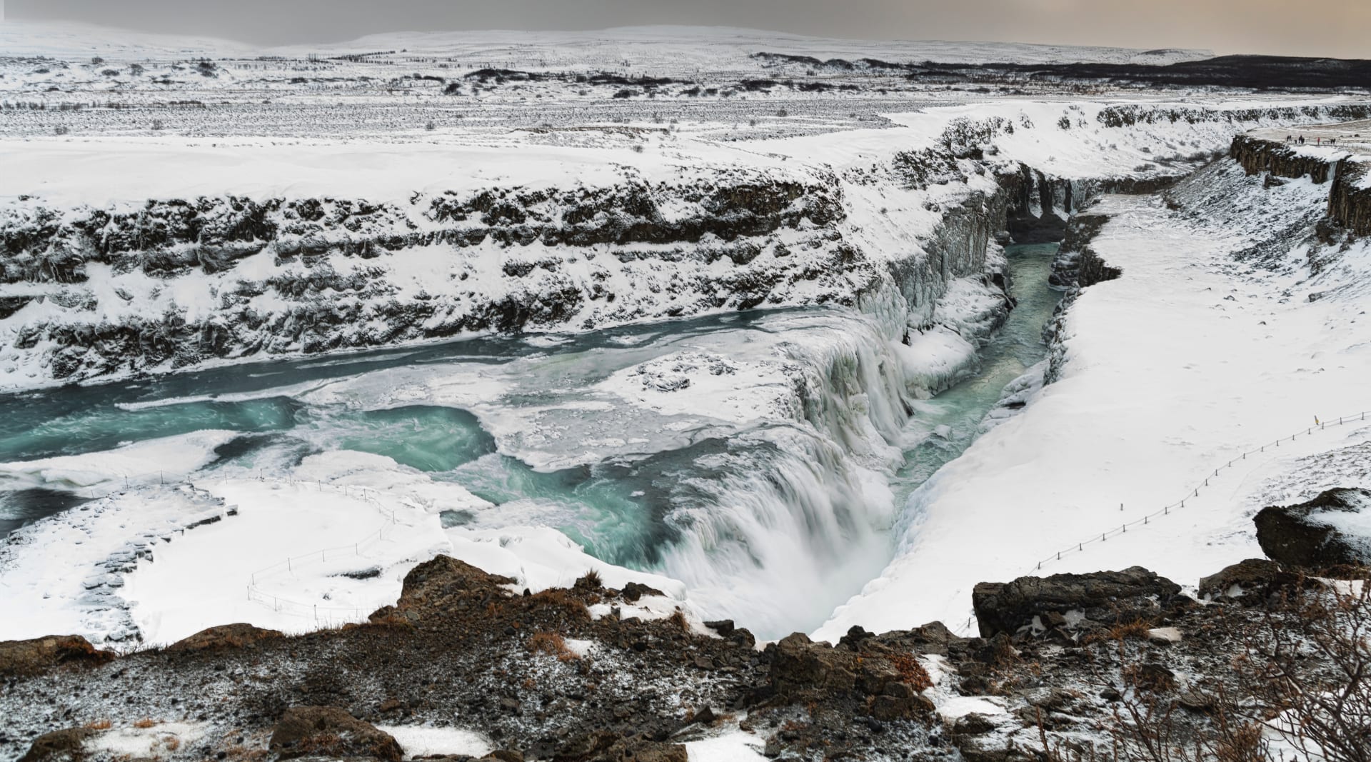 Gullfoss waterfall in winter