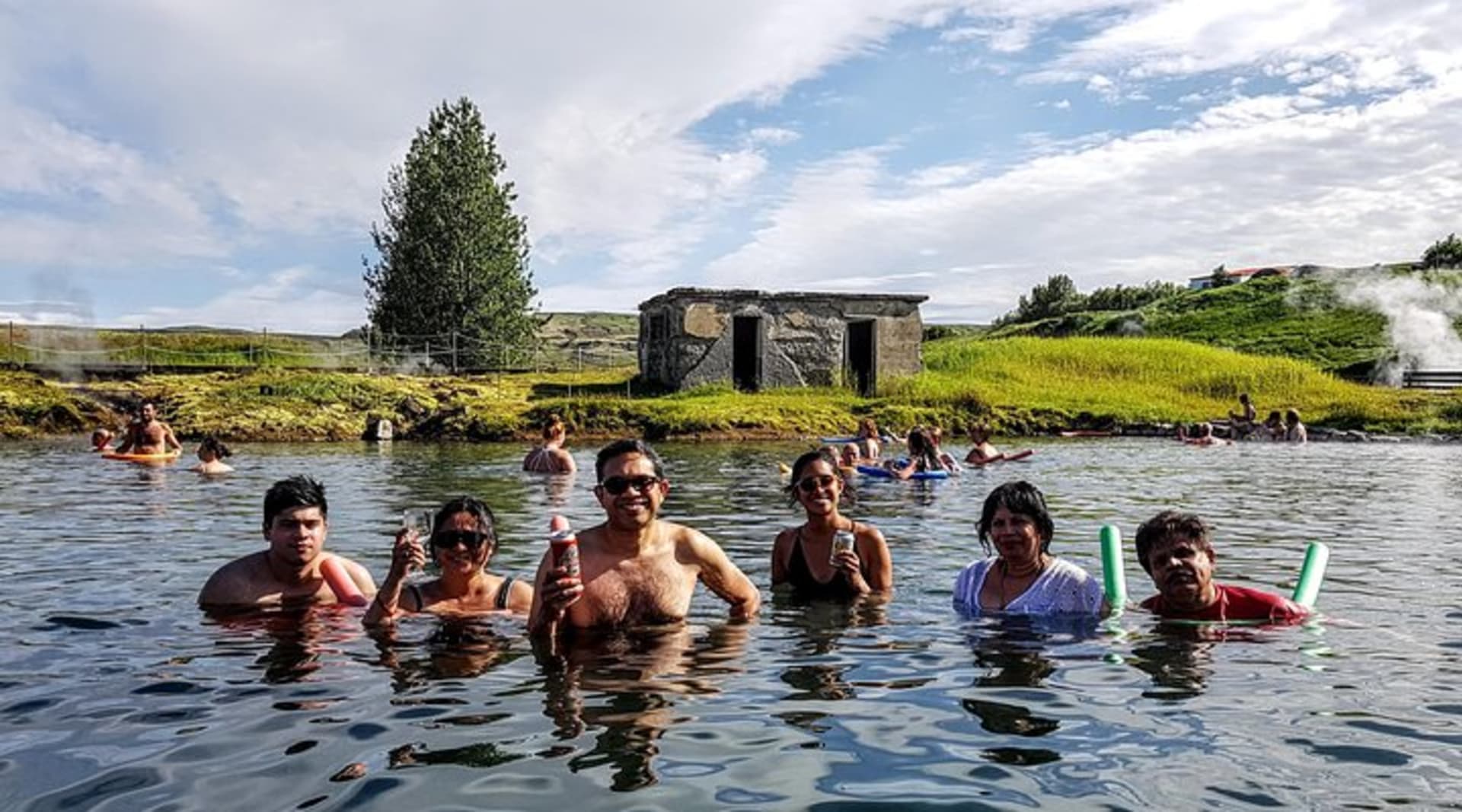 Relaxing bath at the Secret Lagoon