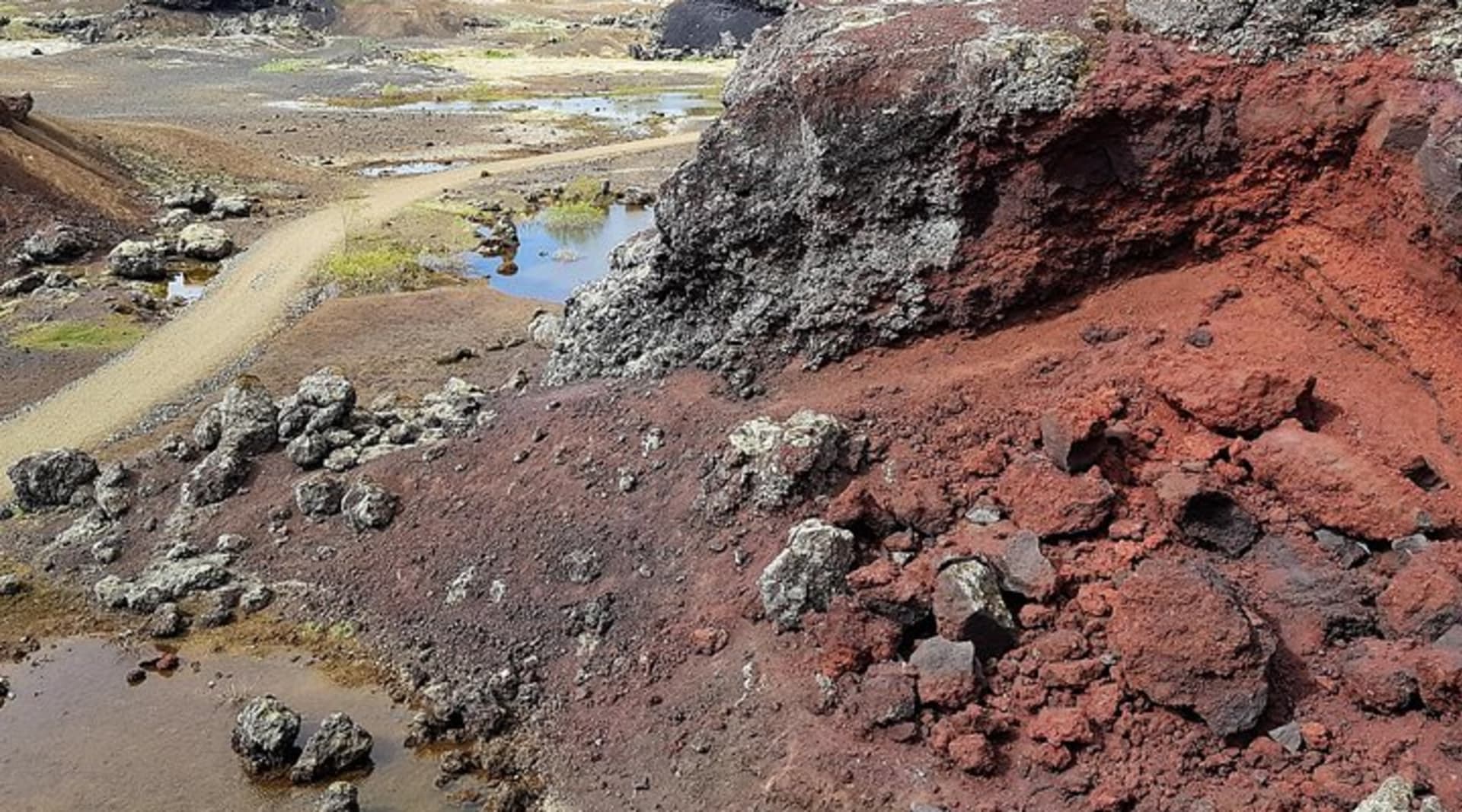 Lava craters within a mile from Reykjavik