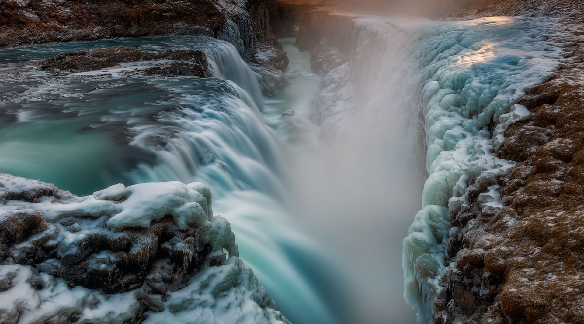 Golden waterfall Gullfoss