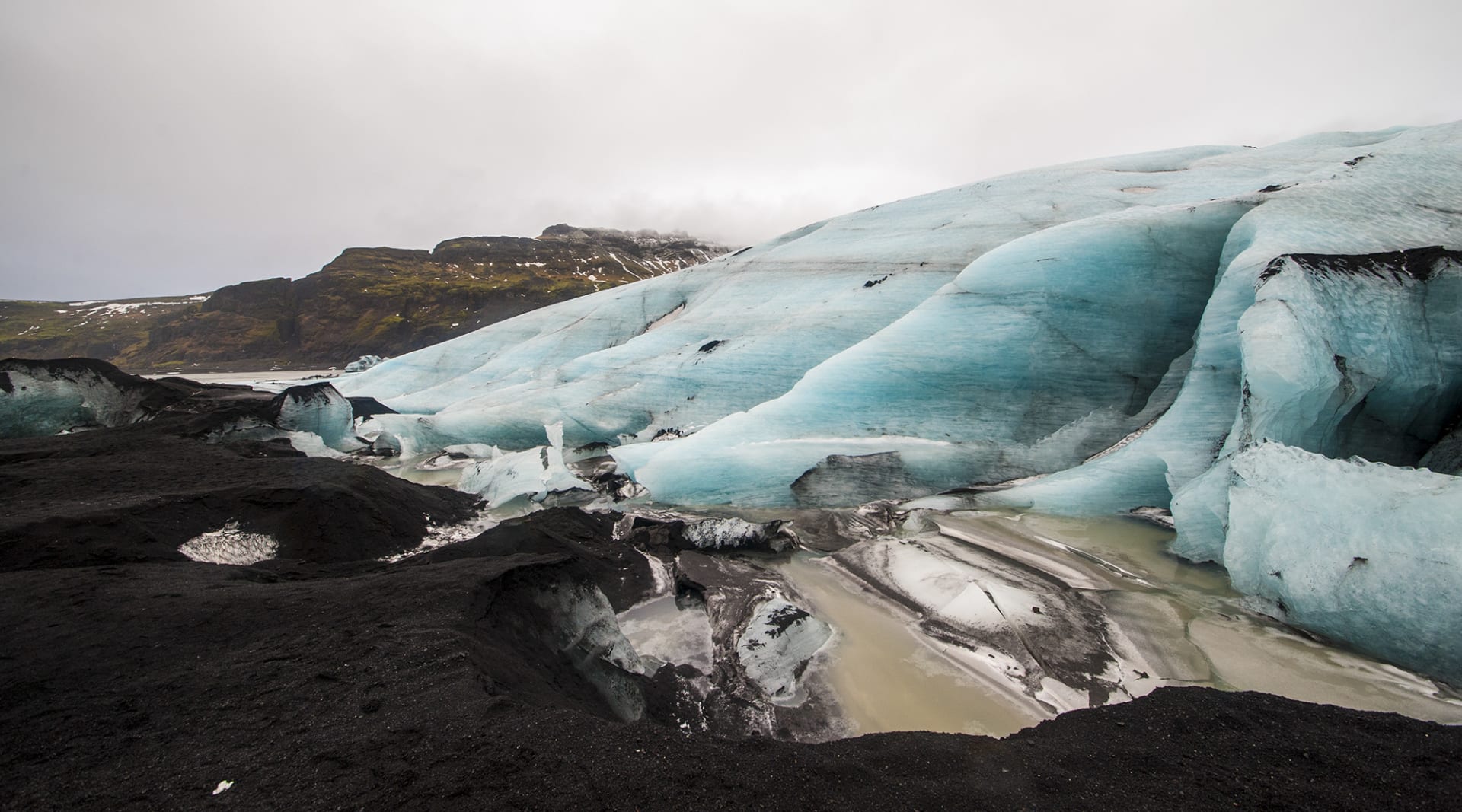 Blue Ice at the snout of Sólheimajökull outlet glacier