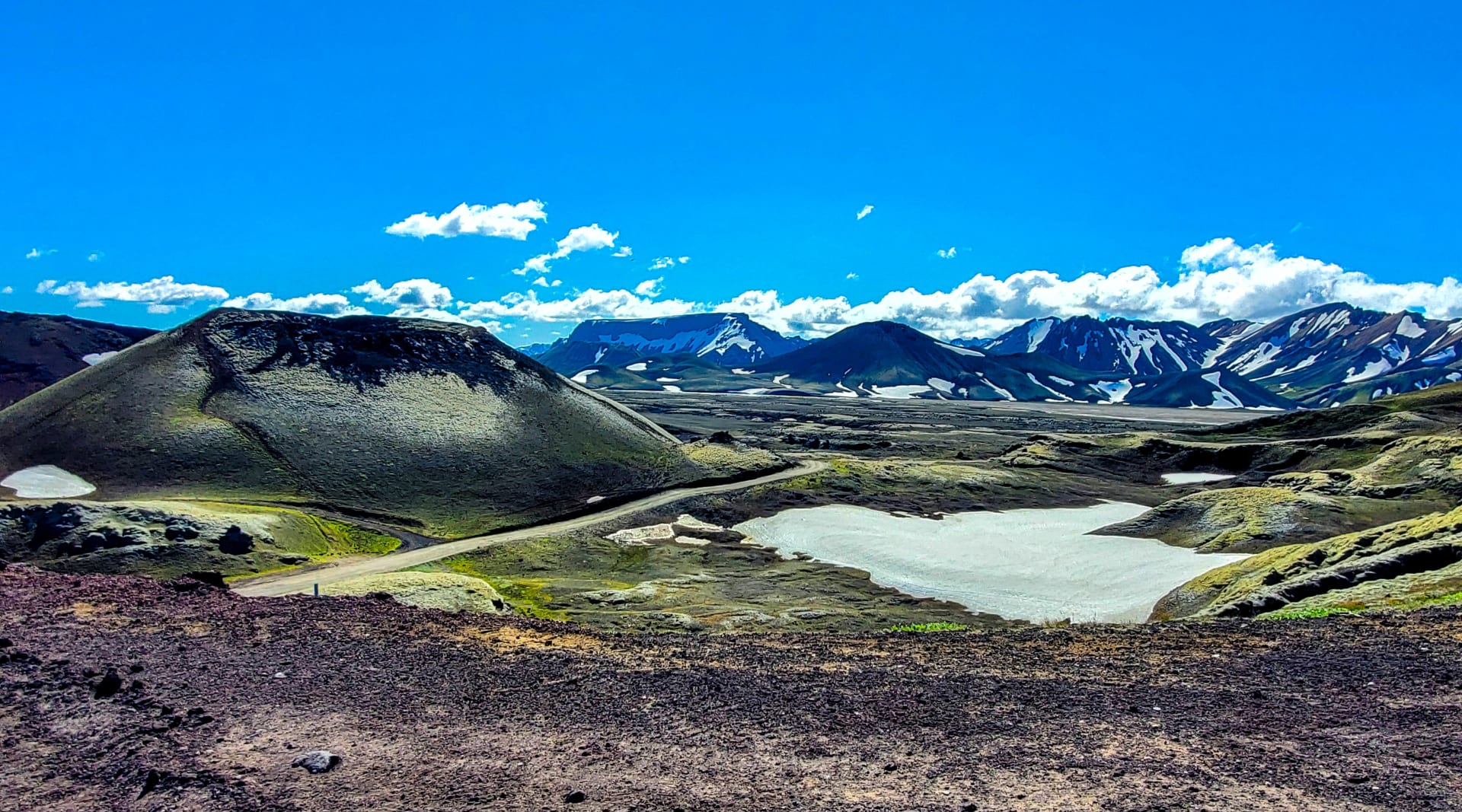 Photo taken on top Frostastaðahals and has a view over Strutur 