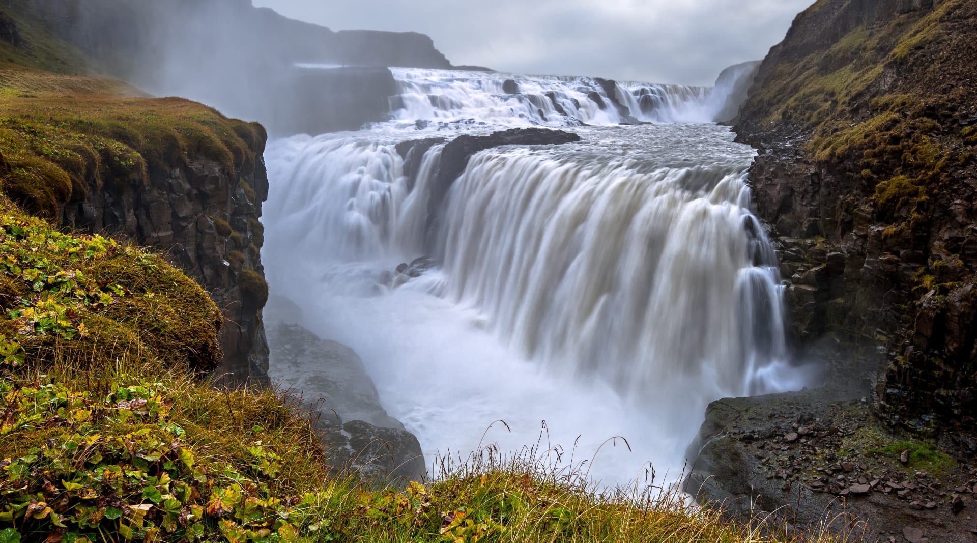 Majestic Gullfoss Waterfall in Autumn