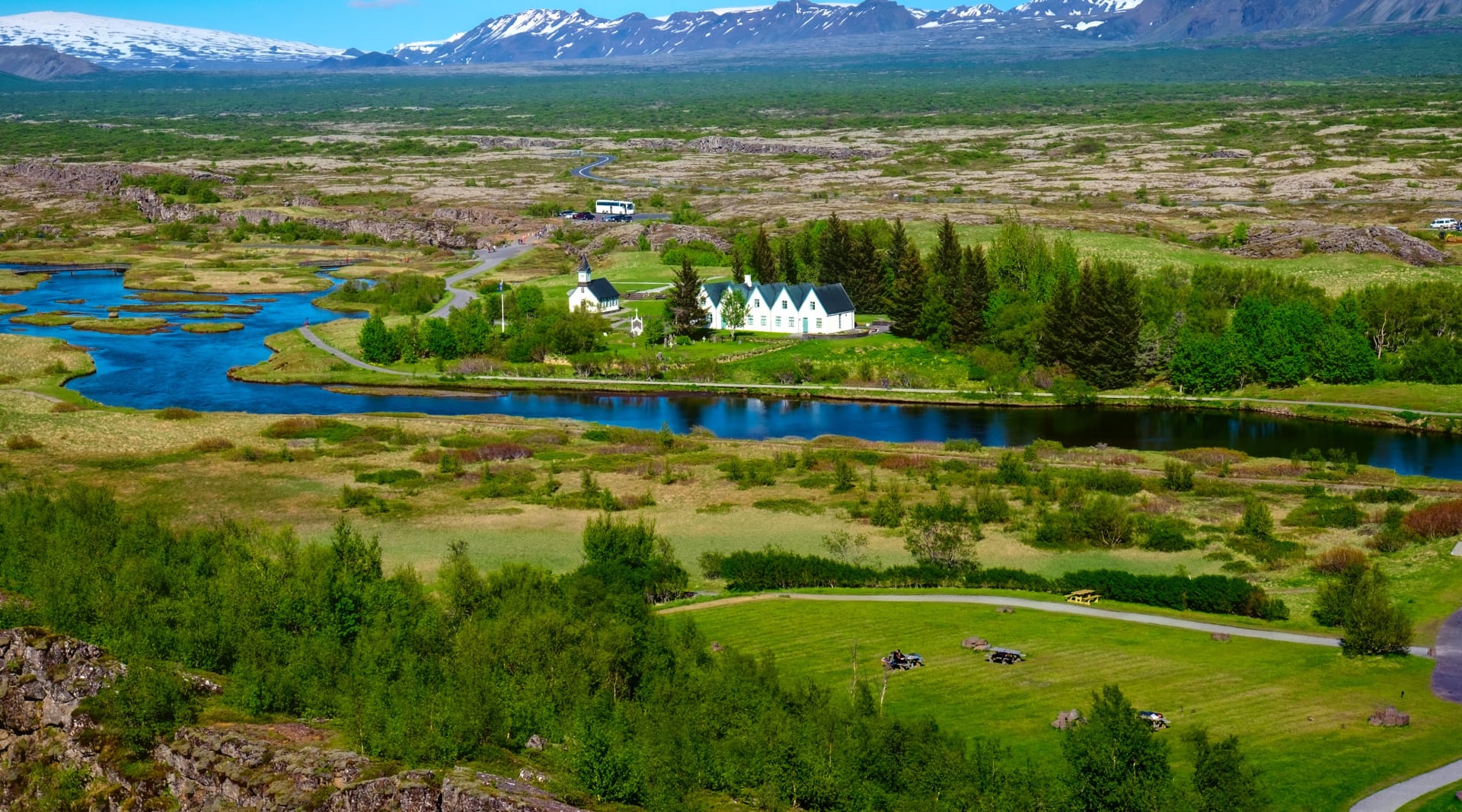 Þingvellir in Iceland in Summer Time