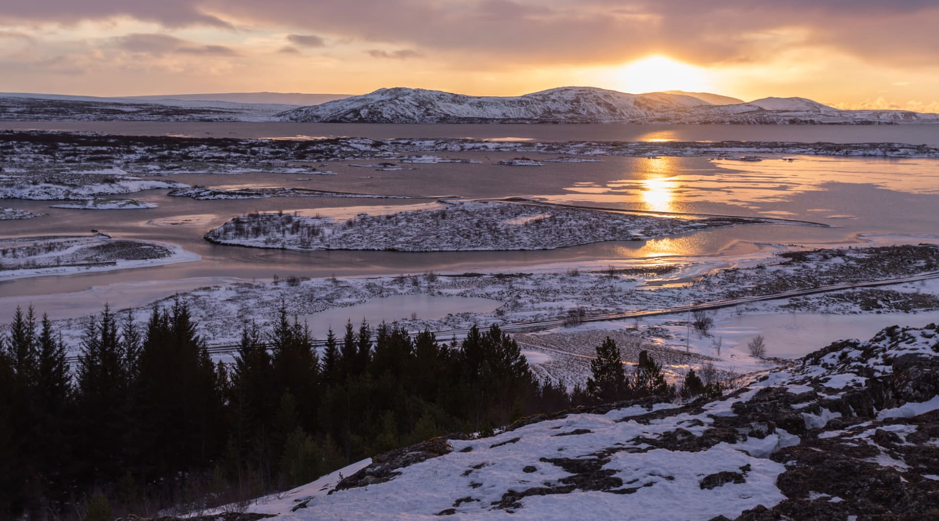 Thingvellir valley looking over Thingvalavatn