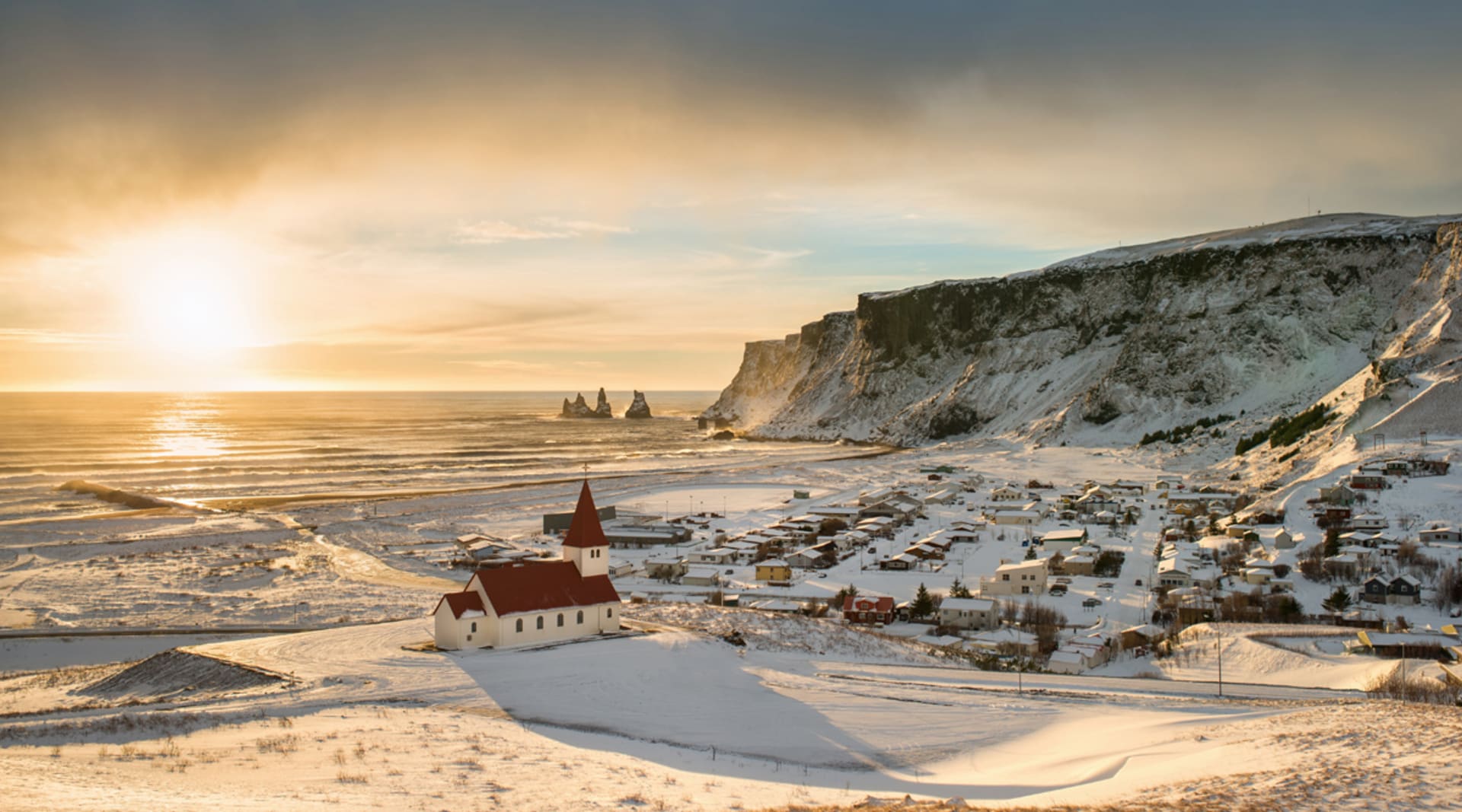 Vík í Mýrdal on the South Coast of Iceland