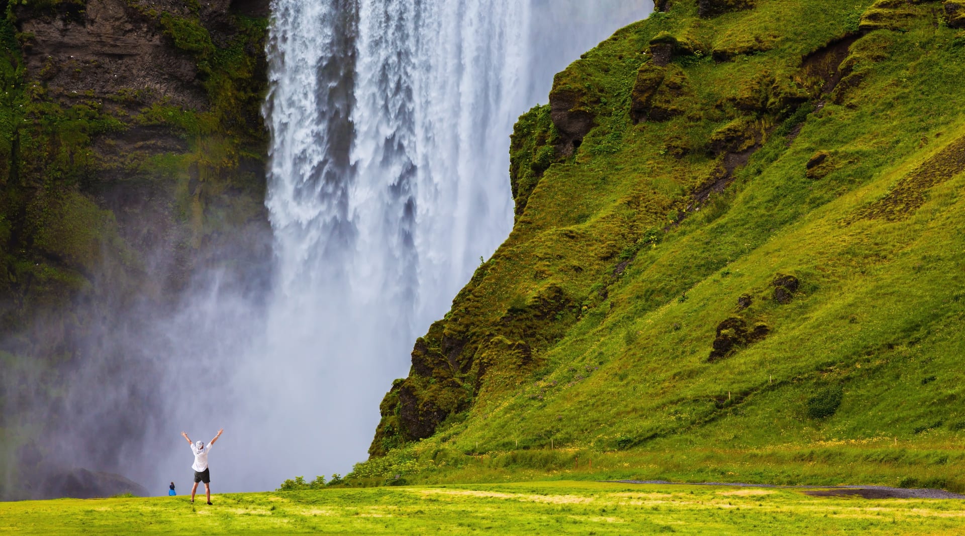 Skogafoss Waterfall in summer