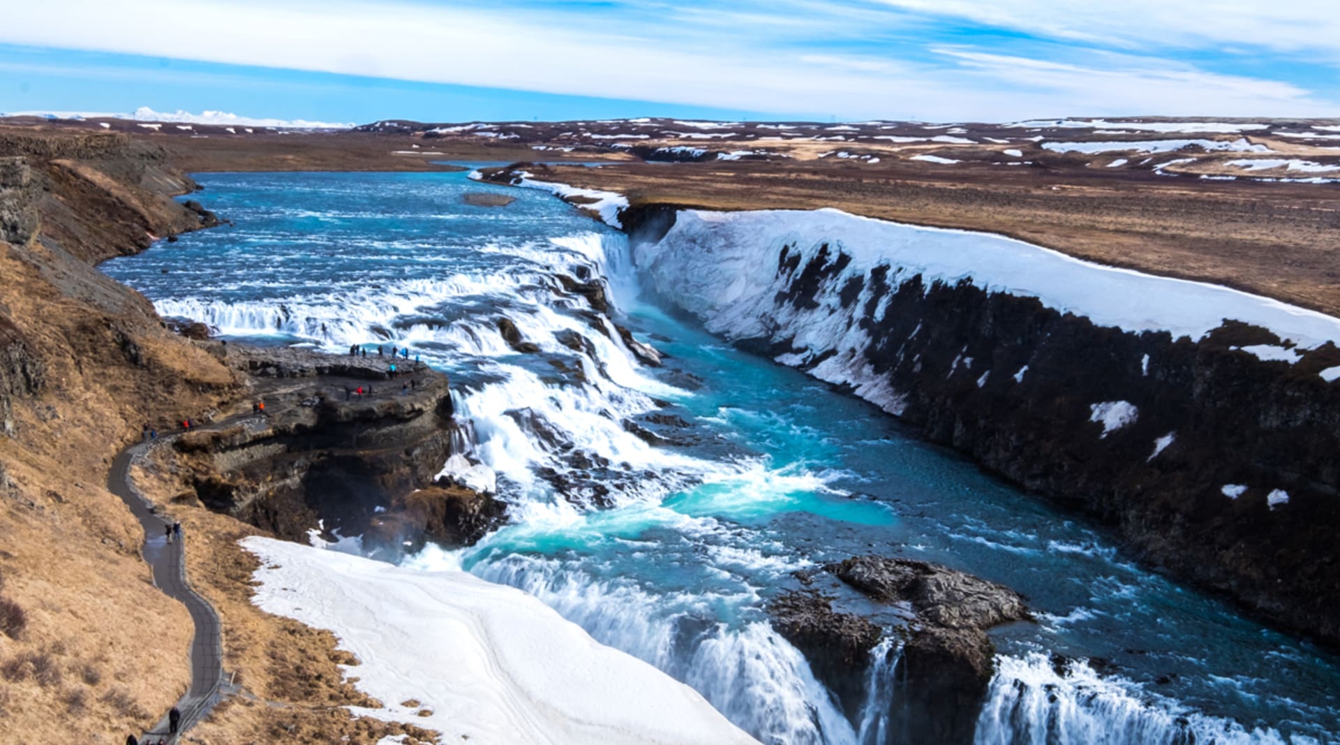 Gullfoss with snow