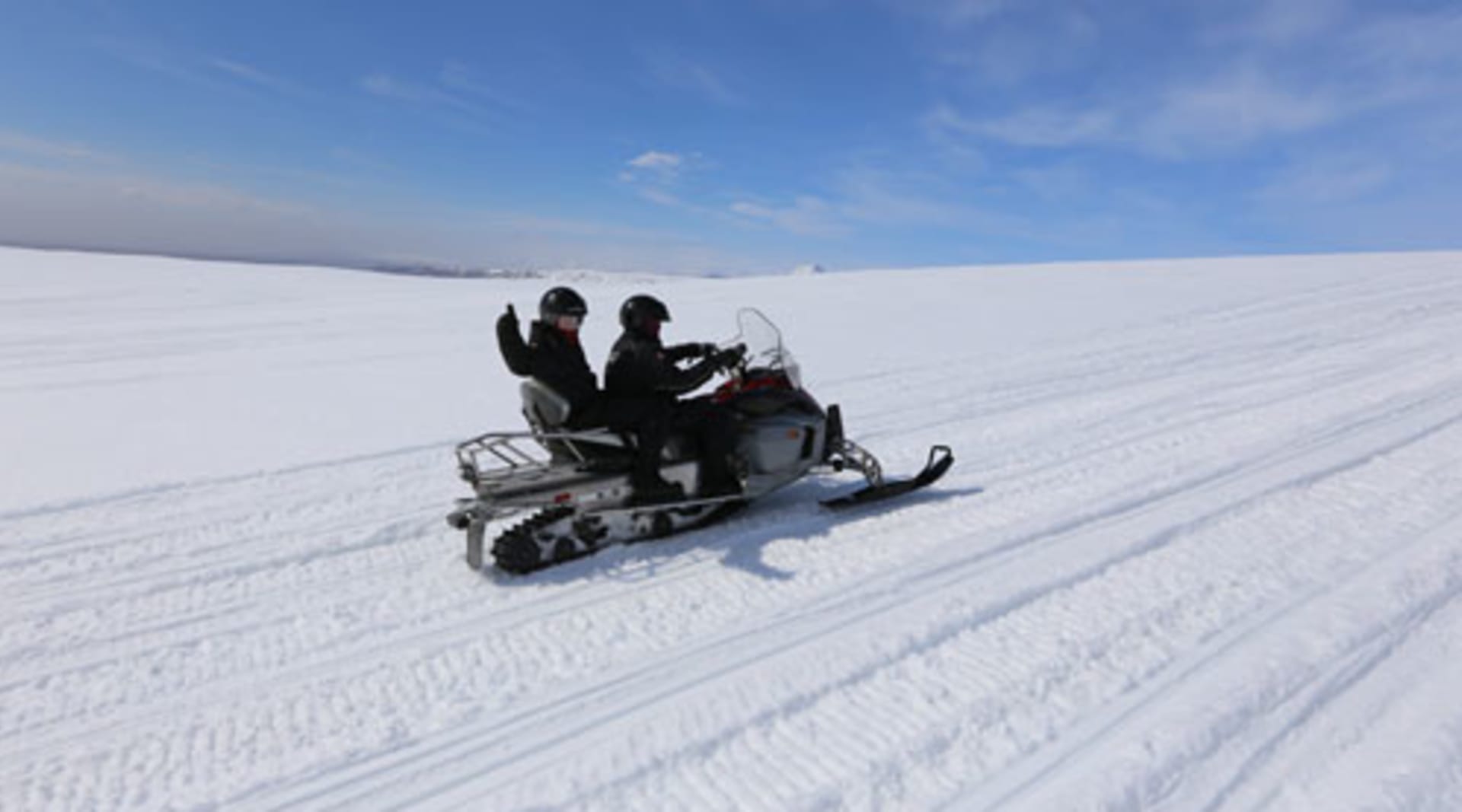 Snowmobiling at Langjökull glacier