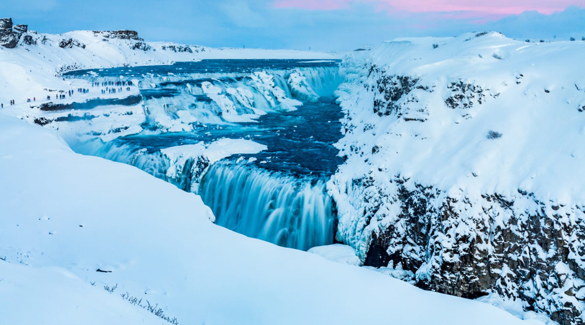 Gullfoss waterfall in winter