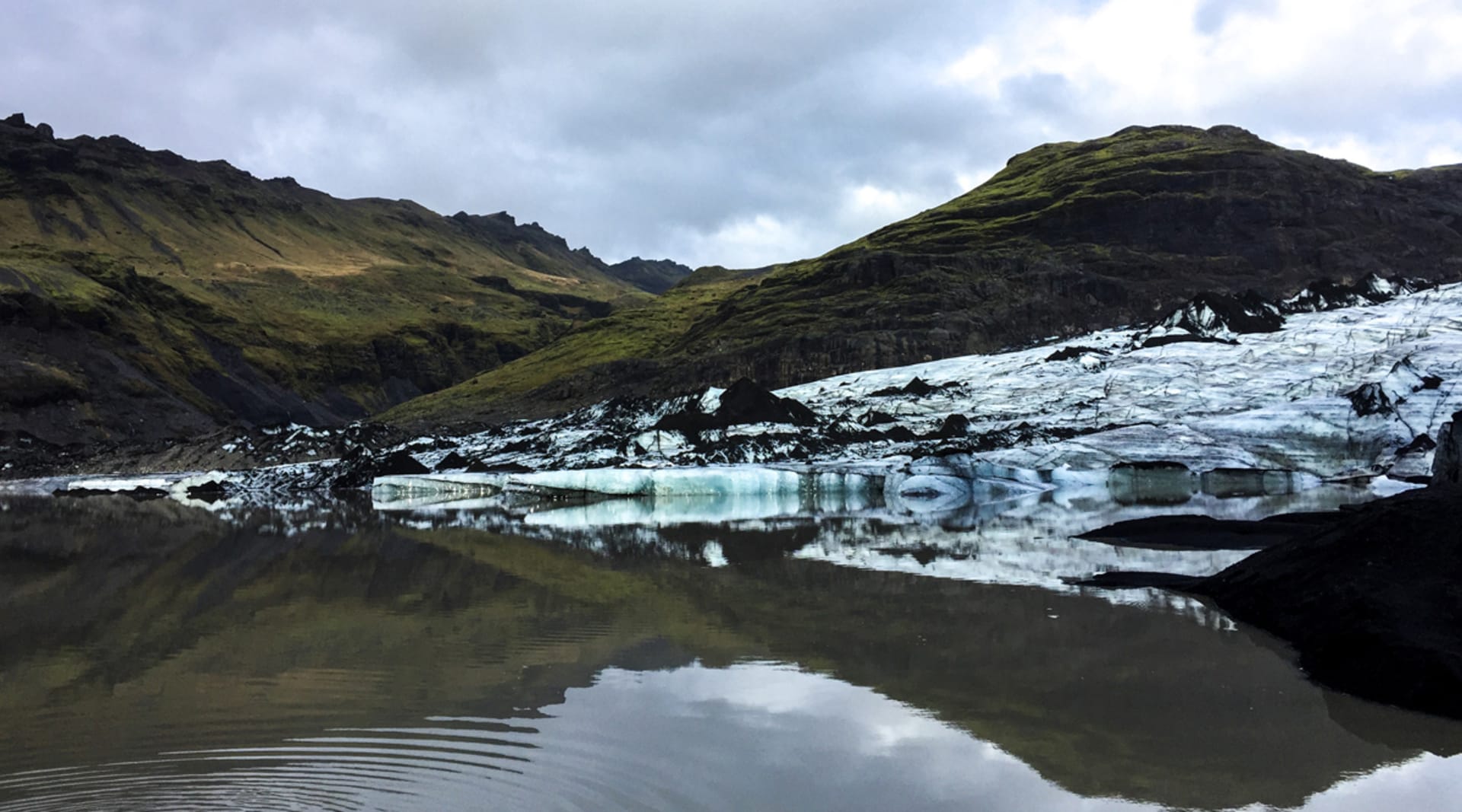 The solheim glacier and the glacier lagoon