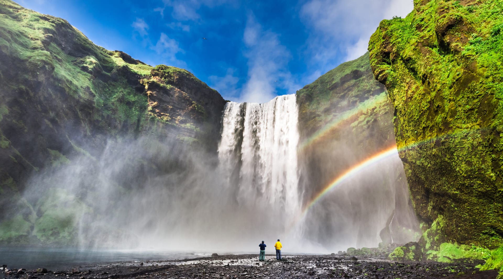 Skogafoss waterfall in summer