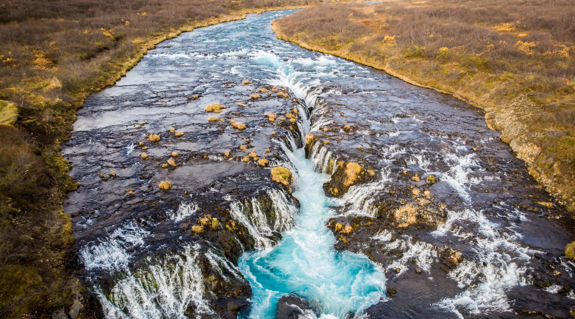 Brúarfoss from the air