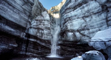 Thumbnail about Glacial waterfall