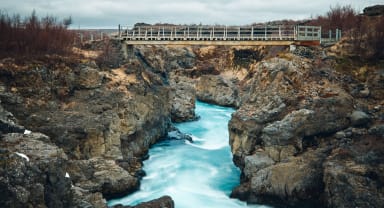 Thumbnail about Barnafoss waterfall