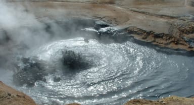 Thumbnail about Bubbling hot mud in the Namaskard area