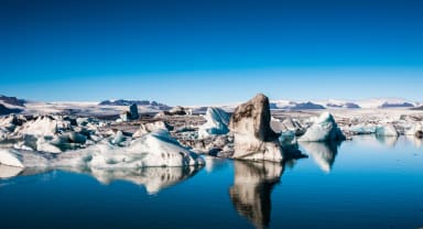 Thumbnail about Stunning icebergs flowing on Glacier Lagoon