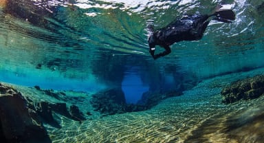 Thumbnail about The beautiful Silfra lagoon at the end of the tour