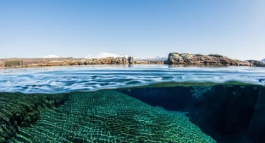 Thumbnail about The view above and below in Silfra lagoon