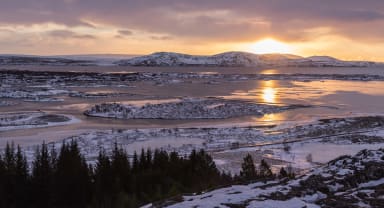 Thumbnail about Thingvellir valley looking over Thingvalavatn