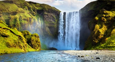 Thumbnail about Skogarfoss Waterfall in Summer with Plants