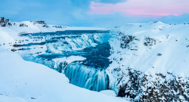 Thumbnail about Gullfoss in Winter with snow and ice