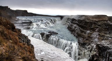 Thumbnail about Gullfoss Waterfall in winter 