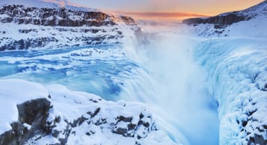 Thumbnail about Gullfoss waterfall in winter
