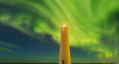 Thumbnail about Isolated lighthouses are the perfect spot to try and get a glimpse of the magnificent Northern Lights