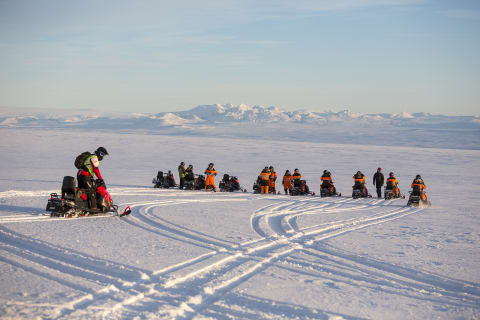 Cover image for the Glacier Snowmobiling from Gullfoss experience