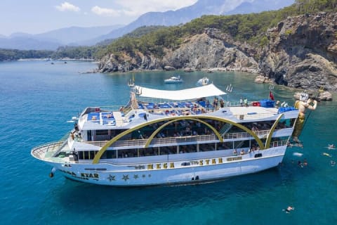 Cover image for the Kemer Mega Star Boat Trip with Lunch Round Transfer experience