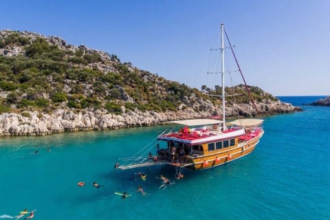 Cover image for the Alanya Relaxing Boat Tour Peaceful Escape on the Turquoise Coast experience