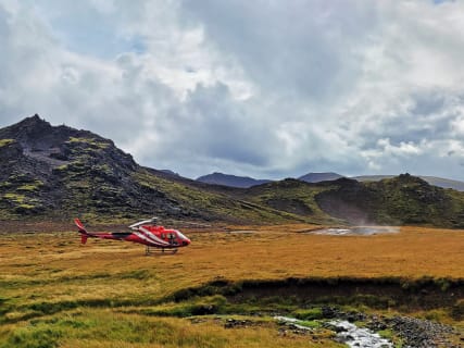 Cover image for the Geothermal Hot Springs landing  - Helicopter tour with landing from Reykjavik experience