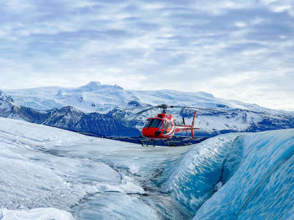 Cover image for the Private Glacier Hike & Helicopter Tour from Skaftafell - Fly, Land & Explore on Ice experience