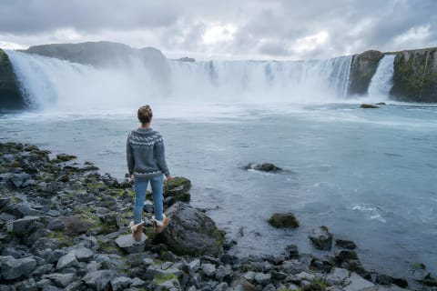 Cover image for the Akureyri Port: Small Group Godafoss Waterfall and Laufas Turf House Tour experience