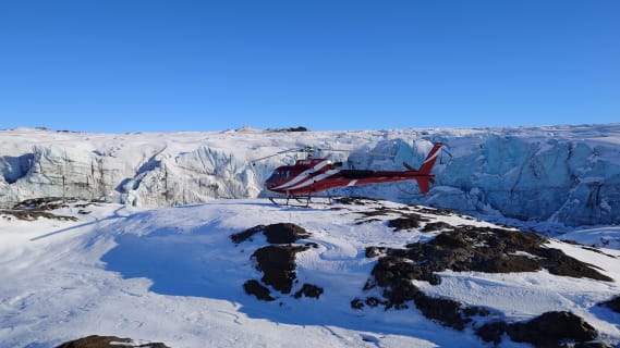 Cover image for the Glacier Edge Helicopter Tour from Skaftafell with Landing – Icefalls & Glacial Vista experience