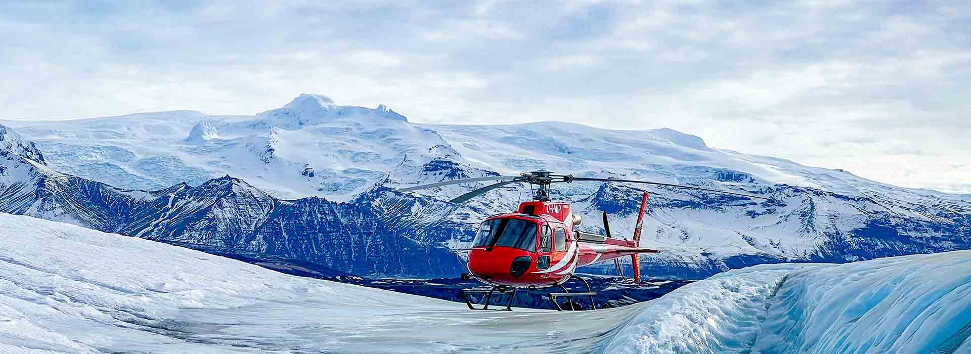 Airbus H125 Helicopter landed on glacier