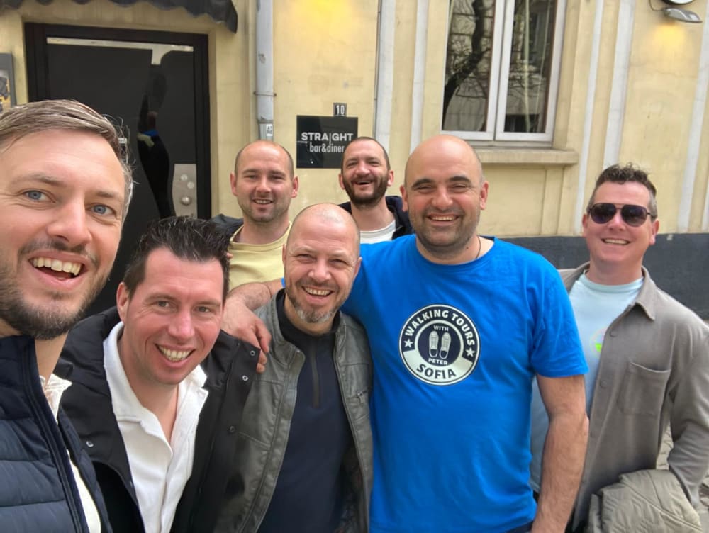 Petar with a group of happy visitors