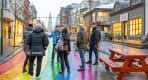 Thumbnail about A group enjoying the Reykjavik Walking Tour by the Rainbow street