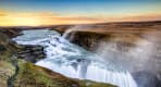 Thumbnail about Gullfoss waterfall seen from upper level