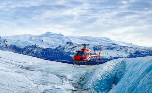 Cover image for the Private Glacier Hike & Helicopter Tour from Skaftafell - Fly, Land & Explore on Ice experience