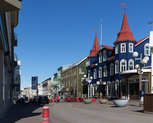 Downtown Akureyri during summer