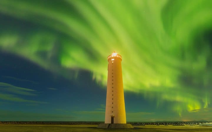 Isolated lighthouses are the perfect spot to try and get a glimpse of the magnificent Northern Lights