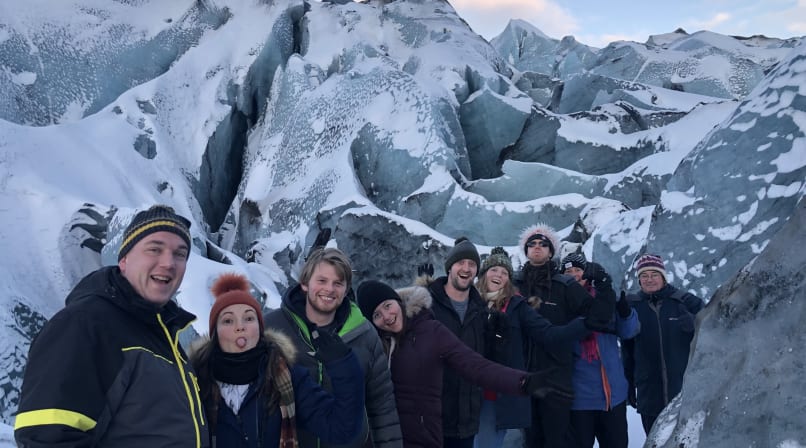 Small group enjoying the glacier exploration