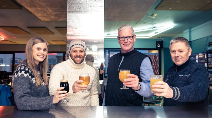 Guests enjoying locally crafted beer