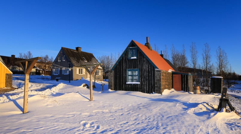 Árbær is an open air museum with more than 20 buildings which form a town square, a village and a farm.
