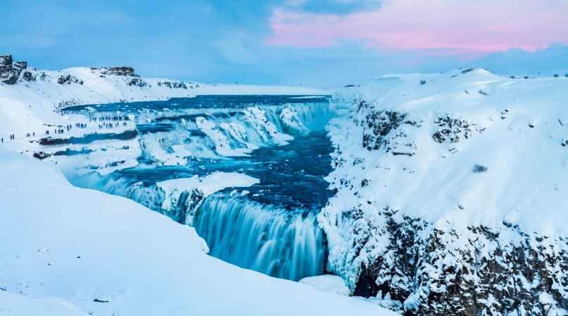 Gullfoss waterfall in winter