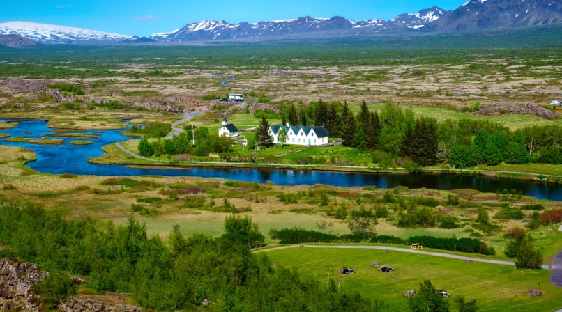 Þingvellir National Park in Iceland in Summertime