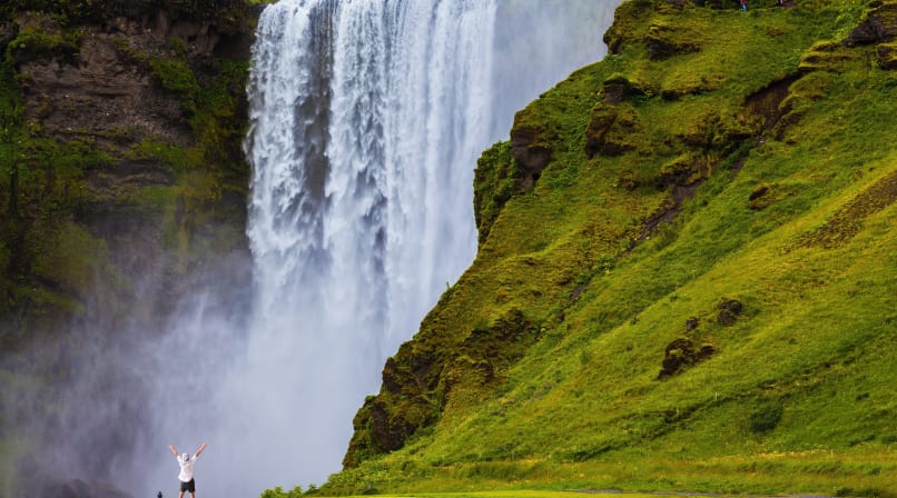 Skogafoss Waterfall in summer